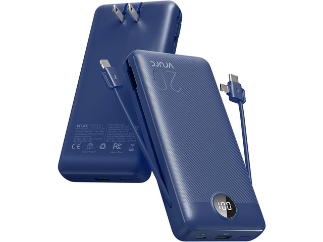 VRURC Portable Charger 20000mAh, Fast Charging Power Bank USB C,4 Output 2 Input Travel Essentials Charging Bank Equipped with LED Display,Built-in...