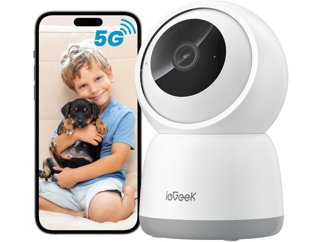 ieGeek 2K Indoor Home Security Cameras360° Pet Camera with Auto Tracking, Motion & Sound Detection3MP Night Vision, 2.4G/5G WiFi Dog Camera with...