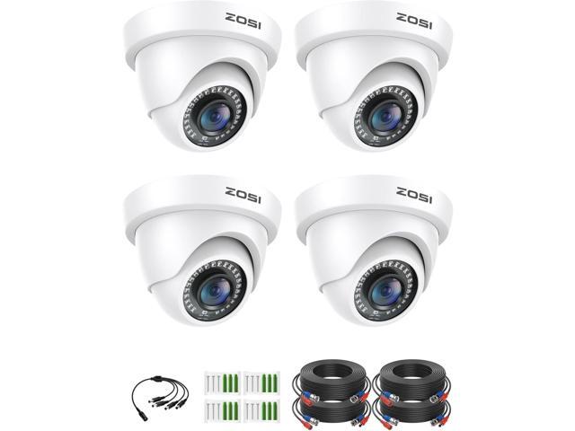 ZOSI 4Pack 2.0MP HD 1080P Security Cameras Kit, 80ft Night Vision, Indoor Outdoor Home CCTV Dome Camera for 1080P/5MP/4K HD-TVI Analog DVR System