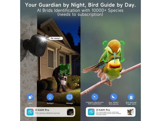 5G/2.4G WiFi Security Cameras Wireless Outdoor, 2K 5G Security Camera with AI Motion Detection, Color Night Vision, Siren, IP65, 2-Way-Audio,...