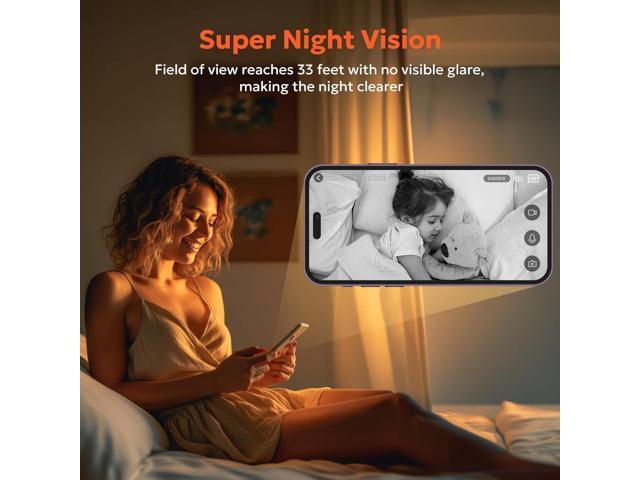 owltron Indoor Security Camera, 2K Cameras for Home Security with Motion Detection, Pet Cam & Baby Monitor with Night Vision, 2.4 GHz WiFi Two-Way...