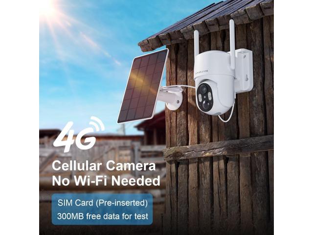 No WIFI Security Camera No Internet Needed, 4G LTE Cellular Security Camera Outdoor Wireless, Cell Camera with SIM Card, PIR Sensor, 2K Color Night...