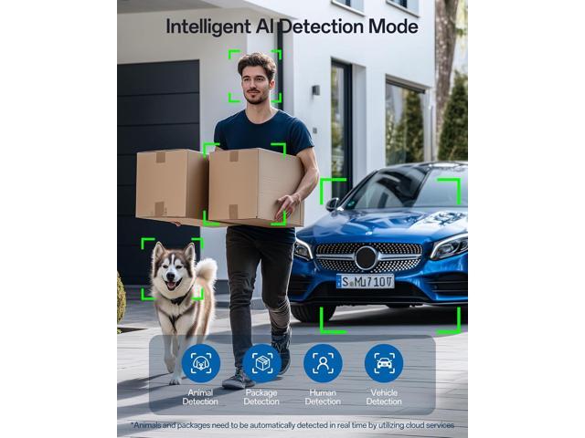 FOSCAM SD4 2k 4MP Outdoor Security Camera, 5G/2.4GHz WiFi PTZ IP Surveillance Camera with 4X Optical Zoom, Smart AI Human Detection, 2-Way Audio,...