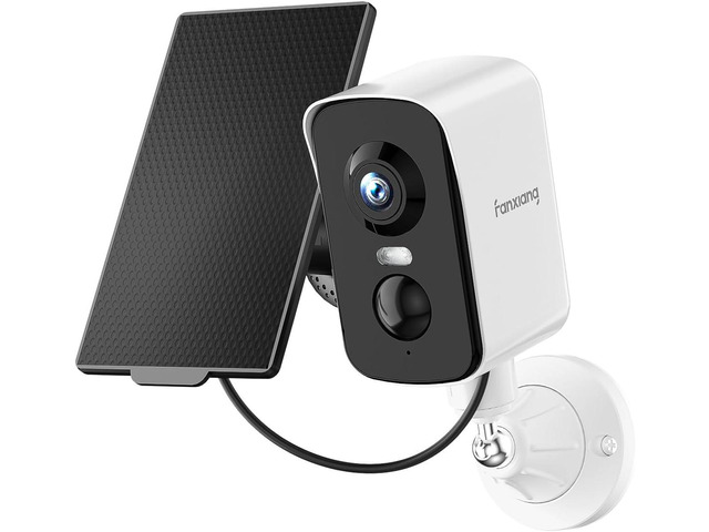 2K Wireless Security Camera Outdoor with Solar Panel & 64GB Card, Rechargeable Battery Camera Wireless WiFi, 300° Pan Rotating, PIR, Color Night...