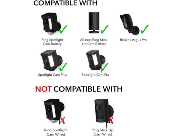 Solar Panel Compatible with Ring, 6W for Stick Up Cam, Stick Up Cam Pro, Spotlight Cam Plus, Spotlight Cam Pro - Black