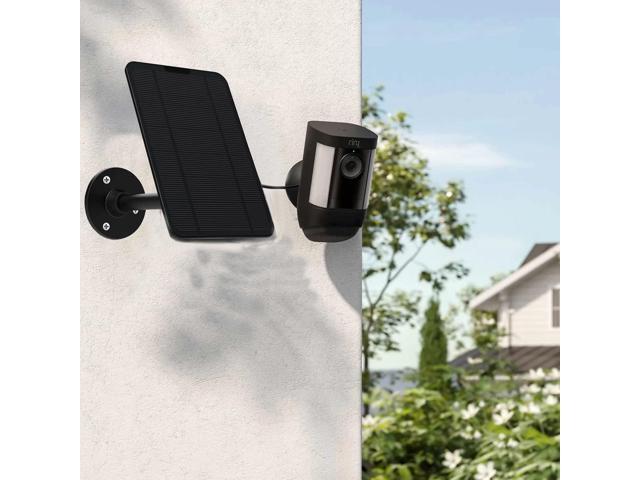 Solar Panel Compatible with Ring, 6W for Stick Up Cam, Stick Up Cam Pro, Spotlight Cam Plus, Spotlight Cam Pro - Black
