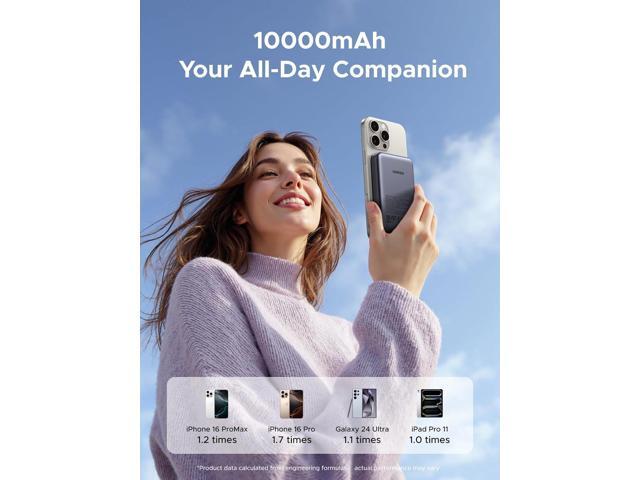 UGREEN Magnetic Power Bank,10,000mAh Wireless Portable Charger, PD 20W Fast Charging Battery Pack with USB-C for Magsafe, iPhone 16/16 Pro/15/15...