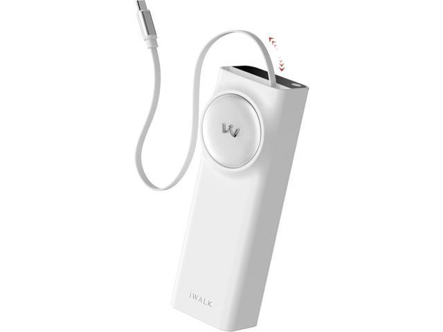 iWALK Laptop Power Bank, 20000mAh 65W Portable Charger with Built-in 2.3ft Retractable USB-C Cable & LED Display - Triple Outputs for MacBook...