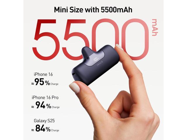 iWALK Portable Charger 5500mAh Next-Gen Small Power Bank 22.5W Fast Charging Battery USB-C Portable Phone Charger for iPhone 16/15 16 Plus 16 Pro...