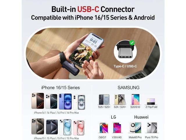 iWALK Portable Charger 5500mAh Next-Gen Small Power Bank 22.5W Fast Charging Battery USB-C Portable Phone Charger for iPhone 16/15 16 Plus 16 Pro...