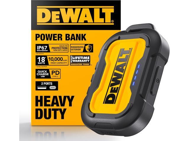 DEWALT Heavy Duty Portable Charger, Power Bank, 10,000 mAh Battery Pack with USB-C Port for iPhone 16/16 Plus/16 Pro/16 Pro Max, iPhone 15/14/13,...