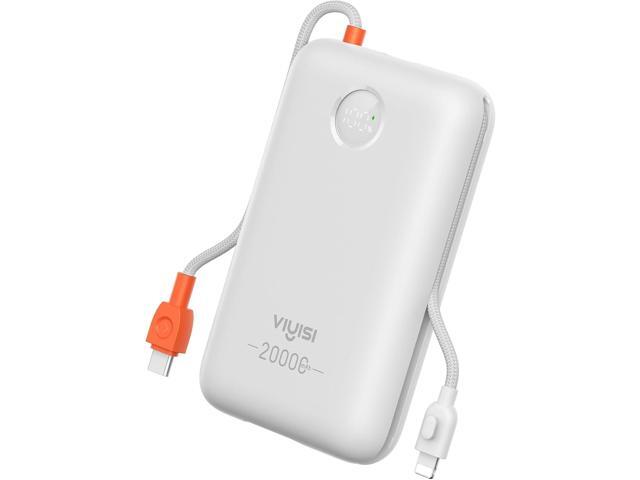 Portable Charger 20000mAh 30W Fast Charging, Power Bank with Built-in Cables & LED Display, USB C Battery Pack for iPhone 16/15/14, Samsung, iPad...