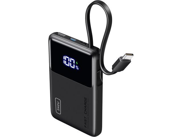 INIU 45W Power Bank, Slimmest 10000mAh Portable Charger with Build in USB-C Cable, Fast Charging USB C in & Out Battery Pack, Travel External Phone...