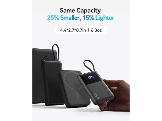 INIU 45W Power Bank, Slimmest 10000mAh Portable Charger with Build in USB-C Cable, Fast Charging USB C in & Out Battery Pack, Travel External Phone...