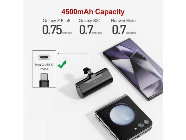 iWALK Small USB-C Portable Charger, 4500mAh Portable Charger for iPhone 16/15 16 Plus 16 Pro Max Mini Power Bank for Samsung Galaxy S25 S24 S23, Z...