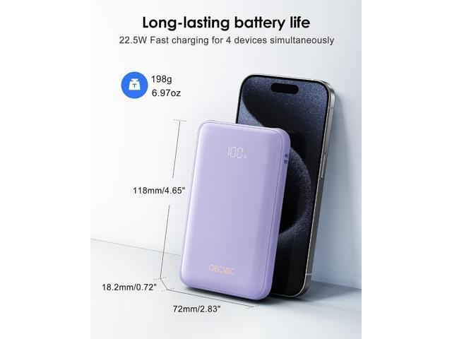 Portable Charger 10000mAh, Cell Phone Portable Power Banks with 22.5W PD Fast Charging, Compact Phone Charger Built in Cable, Compatible with...