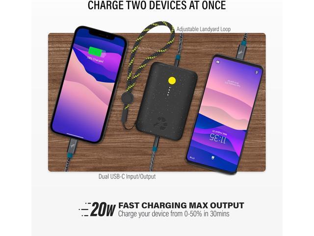 Nimble Champ Portable Charger, 10,000mAh Power Bank Fast Charging, 20W Dual USB-C Battery Pack with Cable, Travel Essential Power Bank for iPhone...