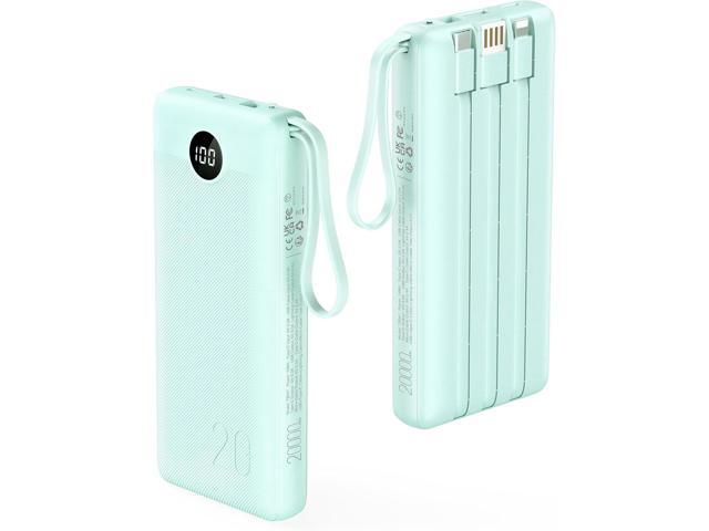 VRURC Portable Charger 20000mAh, Built-in Cables Fast Charging Power Bank, PD QC 3.0 Travel Essentials Battery Pack, 4 Output & 2 Input Phone...