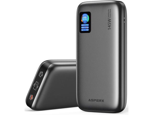 AsperX Laptop Power Bank,24,000mAh 145W Portable Charger,TFT Smart Display, PD 3.1 Fast Charging 3-Port USB C Battery Pack for MacBook,ipad,iPhone...