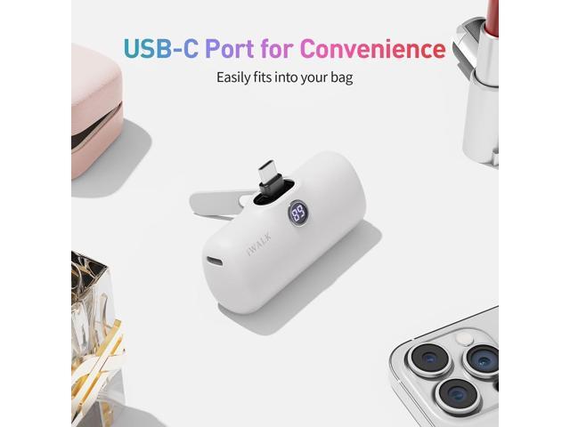 iWALK Portable Charger for iPhone 15 iPhone 16 Series, 20W PD Fast Charging USB-C Power Bank, LED Display, 5000mAh Battery Pack Compatible with...