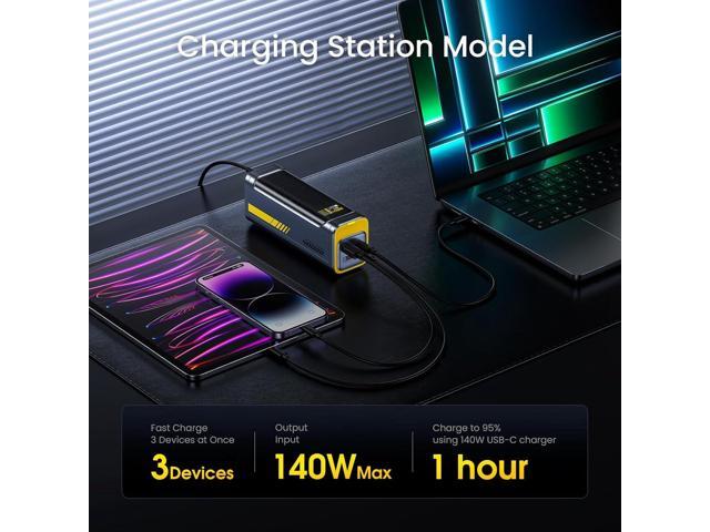 AOHI 140W PD3.1 Laptop Power Bank 40000mAh Fast Charging Station, The Future Starship 2 in 1 Camping Large Portable Charger for MacBook Pro/Air,...