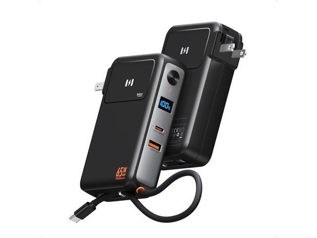 Fast Charging Portable Charger Power Bank 10,000mAh PD35W USB-C Battery Pack with 65W GaN Wall Charger, Built in USB C Cable for iPhone 16/1514/13...