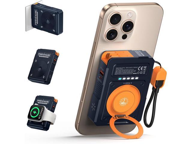 for Magsafe Battery Pack 10000mAh,5-in-1 Magnetic Power Bank Built in AC Plug,Magnetic Wireless Portable Charger for Apple Watch,22.5W Fast...