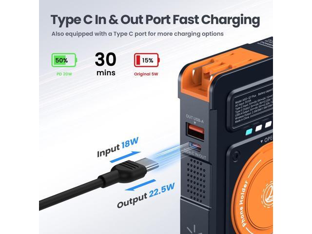 for Magsafe Battery Pack 10000mAh,5-in-1 Magnetic Power Bank Built in AC Plug,Magnetic Wireless Portable Charger for Apple Watch,22.5W Fast...