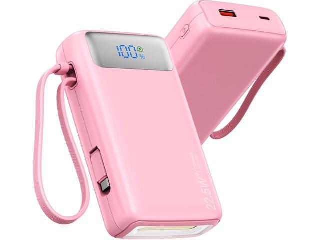 27000mAh Portable Charger,Power Bank with Built in Cable for iPhone 16/15 Series, USB-C Input-Output Fast-Charging LED Display Battery Pack,Travel...