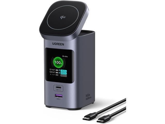 UGREEN Nexode Power Bank 20000mAh 145W PD 3.0 Portable Charger 72Wh Qi2 Certified 15W Wireless Fast Charging Magsafe Battery Pack 2C1A with TFT...