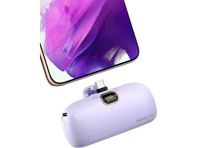 Kuulaa Portable Charger USB C with Built-in USB-C Plug, 5000mAh PD20W Fast Charging Power Bank, LCD Digital Display Battery Pack for iPhone...