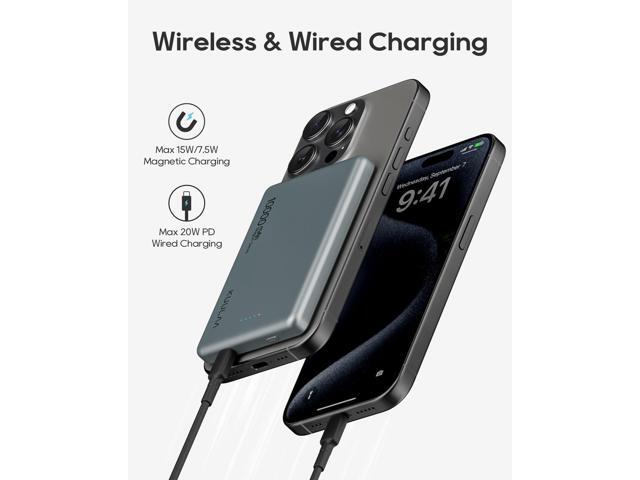 Kuulaa Magsafe Battery Pack 0.47'' 10000mAh Slim Magnetic Portable Charger Power Bank Support USB C PD 20W Fast Charging, Compatible with iPhone 16...