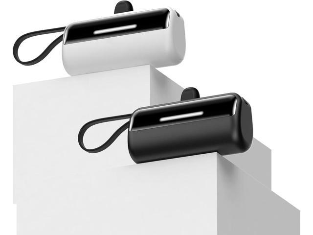 [2-Pack] Portable Charger Power Bank for iPhone,5500mAh USB C Battery Pack Travel Essentials Phone Charger Built in Cable & Foldable Stand,22.5W...