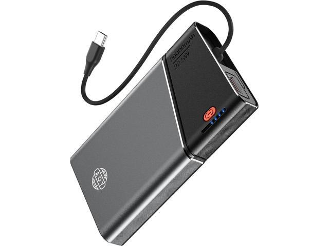 Portable Charger, 22.5W 20000mAh Super Fast Charging Power Bank with Detachable USB C Cable, Metal Case Battery Pack, Airline Approved Travel...