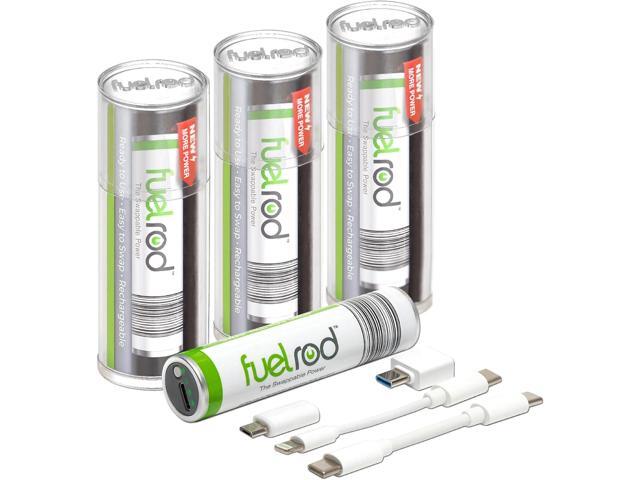 FuelRod USB-C Portable Charger Kit - Pack of 3- Includes All Cables & Adapters Compatible with All Tablets & Smart Phones, Rechargeable Backup...