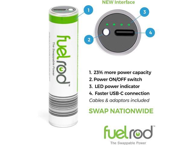 FuelRod USB-C Portable Charger Kit - Pack of 3- Includes All Cables & Adapters Compatible with All Tablets & Smart Phones, Rechargeable Backup...