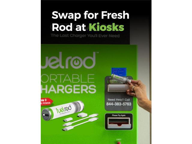 FuelRod USB-C Portable Charger Kit - Pack of 3- Includes All Cables & Adapters Compatible with All Tablets & Smart Phones, Rechargeable Backup...