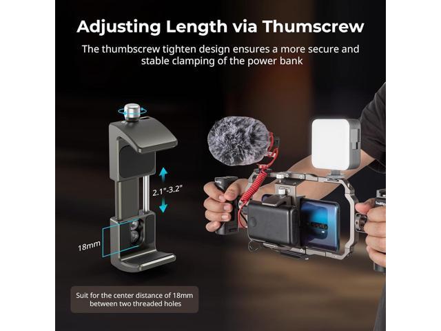 SmallRig Power Bank Holder, Power Bank Clamp Mount for Camera, Compatible with Width Range 2.1'3.3' and Thickness Range 0.6'1' Power Banks2790