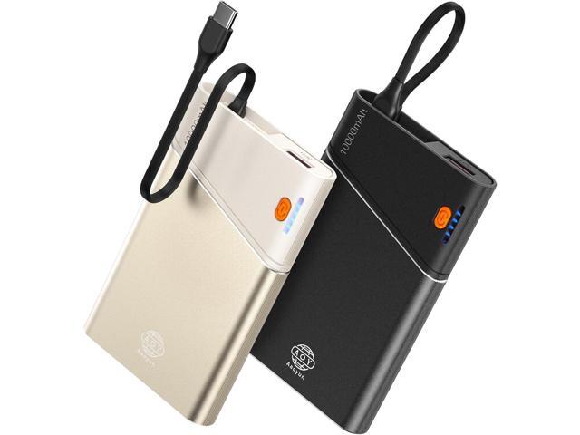 Portable Charger Power Bank, 10000mAh 22.5W PD Super Fast Charging Powerbank with Built-in USB C in & Out Cable, Slim Battery Pack for iPhone 16/15...