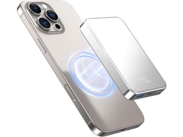 for Magsafe Portable Charger, Aluminum Alloy Small 10000mAh 20W PD Magnetic Power Bank, USB-C in & Out Wireless Battery Pack Phone Charger for iPhone...