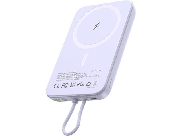 Magnetic Phone Charger, 10000mAh Magnetic Power Bank, Magnetic Portable Charger with USB-C Cable and Smart LCD Display, Battery Pack Compatible...