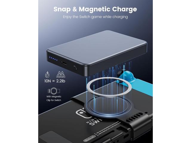 Antank 2 in 1 Magnetic Power Bank for Switch & iPhone 16, 10000mAh Wireless Portable Charger, 20W Fast Charging External Battery Pack for...