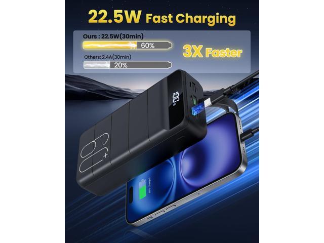 Portable Charger Power Bank 60000mAh 22.5W USB C Fast Charging Battery Bank with 4 Outputs & 3 Inputs LED Display Huge Capacity External Battery...