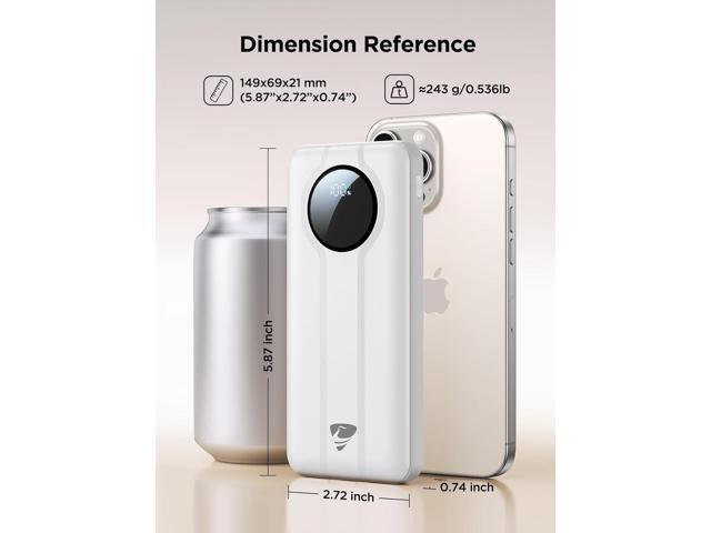 Aioneus Power Bank, 10000mAh Portable Charger with Built in Cables Fast Charging 22.5W USB-C in/Out Slim Travel PowerBank Battery Pack for iPhone...