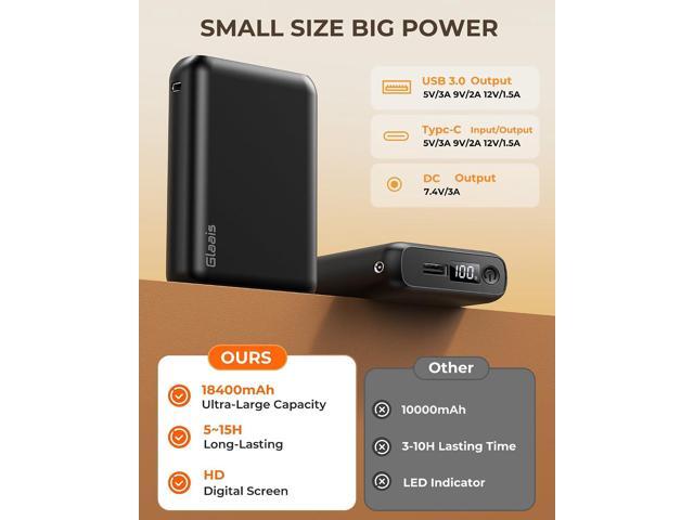 18400mAh Heated Vest Battery Pack Compatible with ORORO and Venustas, 7.4V Battery Pack for Heated Vest with LED Display, Rechargeable Power Bank...
