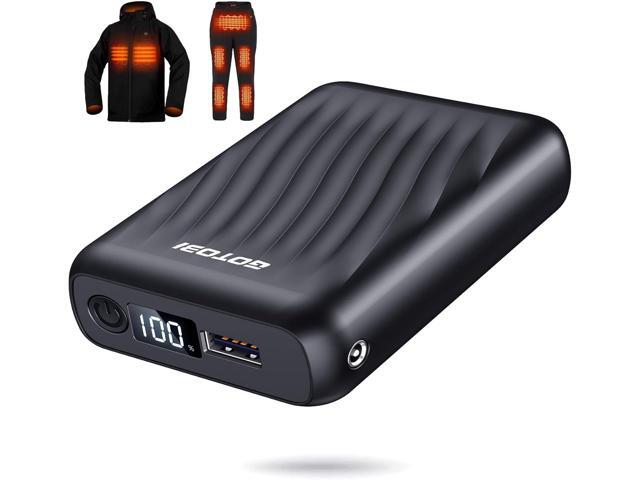 Heated Jacket Battery Pack - Power Bank with LED Display and 2 Adapter Cables for Wulcea, ULUSERN, Genovega, and Other Outdoor Heating Coat