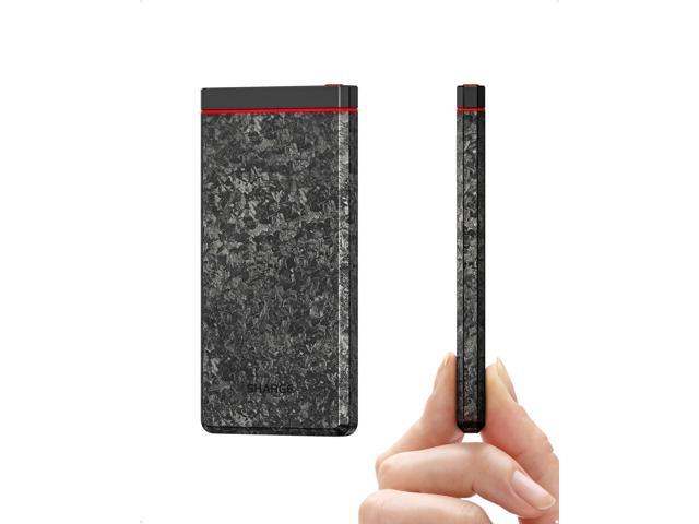 sharge Power Bank Portable Charger Slim Battery Pack, 10000mAh Carbon Fiber USB-C and USB-A, PD Fast Charging for iPhone 15/14/13 iPad Steam Deck...