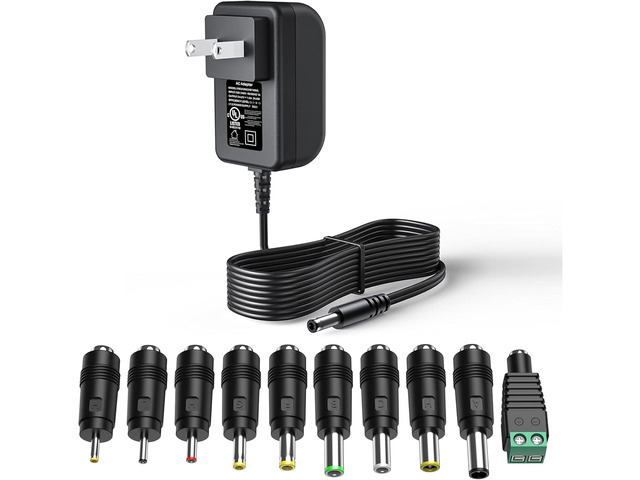 24V 1A Power Supply 24 Volt Charger 1000mA 24W Max Regulated Switching AC to DC Cord Adapter with 10 Replacement Connector 100V - 240V Input...