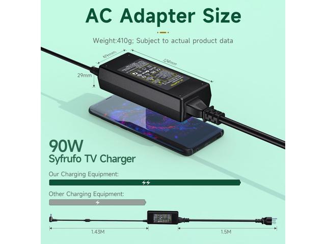 19.5V Power Cord Compatible with Sony Bravia TV KDL-32 KDL-40 KDL-42 KDL-48: KDL-32W600D, KDL-40R510C, KDL-40W600B, KDL-48W600B, KDL-48R510C,...