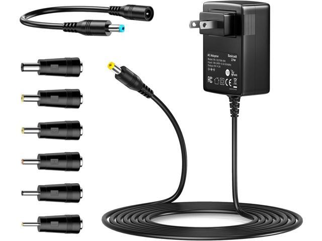 9V 3A 2.5A 2A 1A AC DC Power Adapter 27W 9V 3000mA 2500mA 2800mA Power Supply Cord Wall Charger for 9 Volt Electronics 3Amp Max